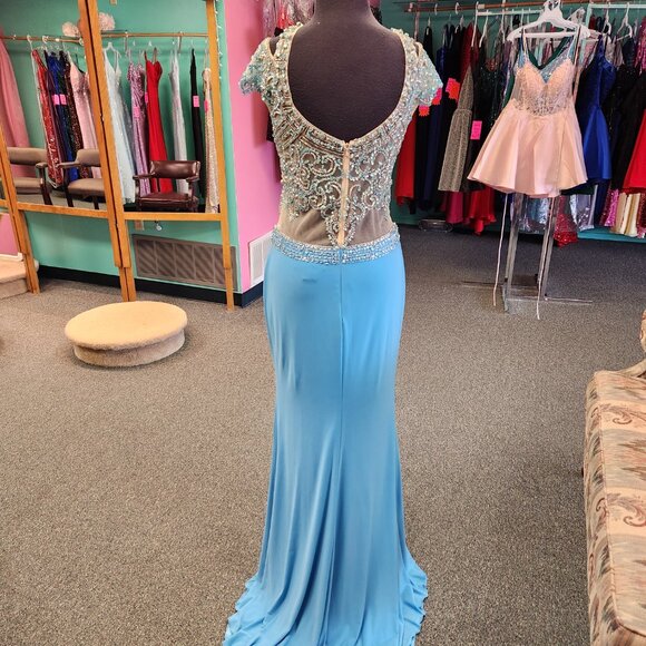 Karishma 16155 Aqua Size 14 Prom Dress/Formal Gown - Picture 5 of 8